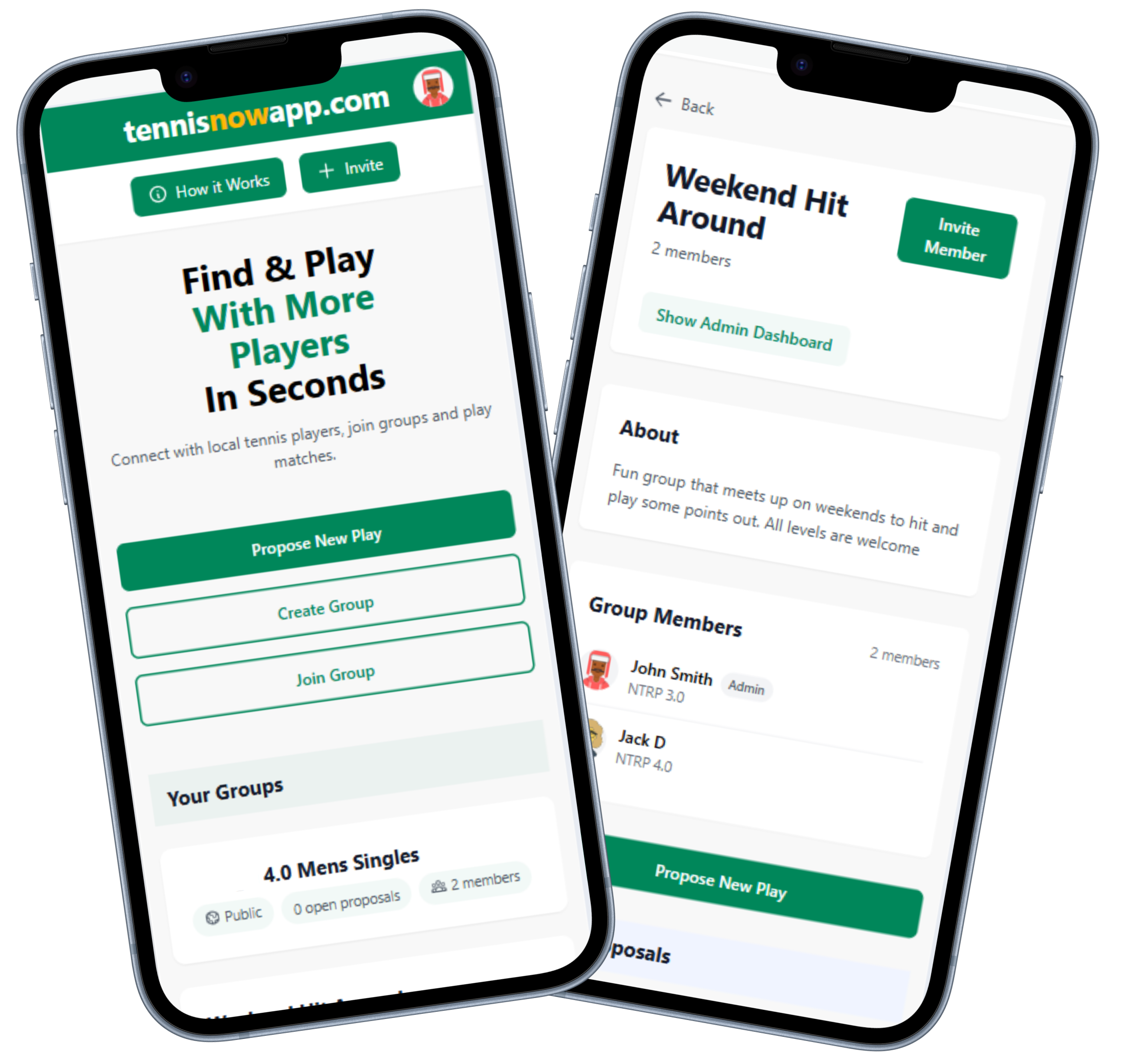 TennisNowApp - Find Tennis Players in Raleigh NC